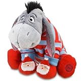 Hard to Find Disney Winnie the Pooh Christmas Holiday 10 Inch Bedtime Eeyore Doll in Festive Pajamas and Santa Slippers Plush Doll