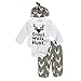 Buedvo135 Buedvo 3pcs Set Newborn Baby Boys Girls Christmas Deer Tops Pants Hats Outfits