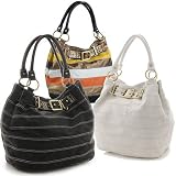 Oversized ''Naomi'' Tote - White, Bronze, Black or Multi-Color Orange