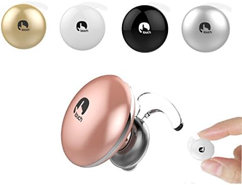 JINHU® Same Colors as IPHONE Mini Invisible Voice Control Wireless V4.1 Bluetooth Earbud Touch Control Earphone for Cell Phone with iPhone, Samsung, Android Smartphones, Mic, Windows PC (Rose Gold)