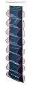 Wenko 4372010100 Schuhorganizer Deep Blue mit 16 Fächern -für bis zu 16 Paar Schuhe, Haken, platzsparend, abwaschbar, 15 x 30 x 122 cm, transparent, blau / rot