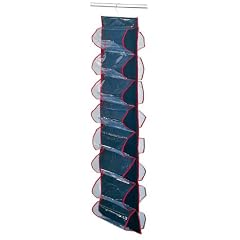 Wenko 4372010100 Schuhorganizer Deep Blue - 16 F�cher, Kunststofffilm, 15 x 122 x 30 cm, blau-rot