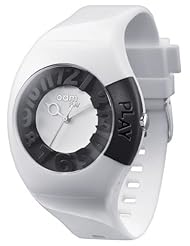 ODM Play Unisex Quartz Watch with White Dial Analogue Display and White Silicone Bracelet PP004-05