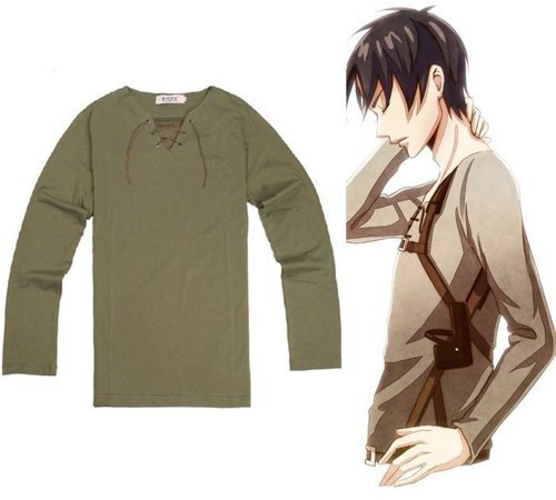 Cosplay Attack on titan Shingeki no Kyojin Eren Jaeger Clothing V Neck T-Shirt