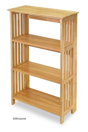Mission Style Solid Wood Folding Book Shelf /Bookcase