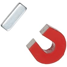 Red Cast Alnico 5 Horseshoe Magnet With Keeper, 1.133" Wide, 1" High, 0.318" Thick (Pack of 1)