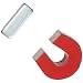 Red Cast Alnico 5 Horseshoe Magnet With Keeper, 1.133" Wide, 1" High, 0.318" Thick (Pack of 1)