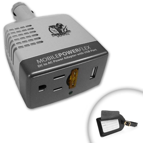 Pro Series Car Travel Power Adapter Charger Features USB port & Standard 110v outlet w bonus cable for all USB compatible devices