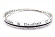 Bracelet - B264 - Bangle Style - Inscribed with "Mothers and Daughters Share an Everlasting Bond" ~ Silver Tone Metal (68mm)