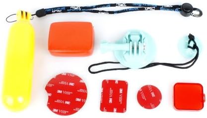 GoPro Bundle Set Backdoor Floaty Anti Sink Float Box with 3m Adhesive Sticker / Aqua Surfboard Mount with Adhesive Anchor and Camera Tether Kit / Diving Bobber Floating Hand Grip Mount / Yellow Diving Housing Underwater PC Red Color Filter Cover for Hero 3+ / Hero 3 Plus Camera