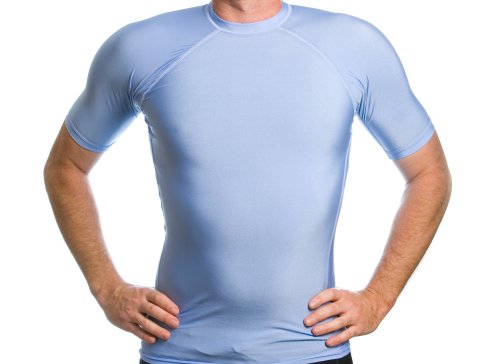 Beach Depot Men's SPF 50+ Carolina Blue Rash Guard 
