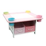 Product details for Activity Table with Buckets and Bins - White/ Pink