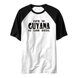 T-Shirt Raglan White  Life In Guyana  Country