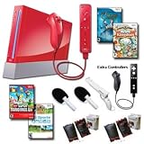 Top Quality Nintendo Wii Red Holiday Friends Bundle with Remote Plus, Games ....