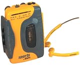 GPX C3202D Water Resistant AM/FM Portable Cassette Stereo with turbo yellow headphones