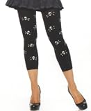 Opaque Footless Tights With Skull Prints