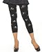 Opaque Footless Tights With Skull Prints