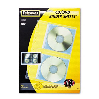 Buy Cd/dvd vinyl protector sheets for 3-ring binders, 10/pack