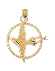 Dazzlers Solid 14k Gold Bird Charm Pendant Available in three colors from jewelsberry (weights: 2.3 grams only)