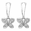 14kt White Gold Petite Butterfly Diamond Earrings