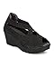 Nature Breeze Women Elastic Fabric Weave Slip On Wedge Walking Shoe CG65 - Silver