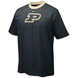 Nike Purdue Boilermakers Black Contrast Neck Logo T-shirt