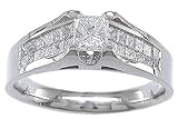 2.05Ct. 14K. White Gold Certified Princess Cut Diamond Invisible Style Engagement Ring