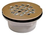 Plumbest D40-201 No Caulk Shower Drain, Polished Brass