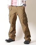 カーゴパンツ  メンズ 5color ミリタリーベーシックワークパンツミリタリーパンツ Lサイズ ベージュ色