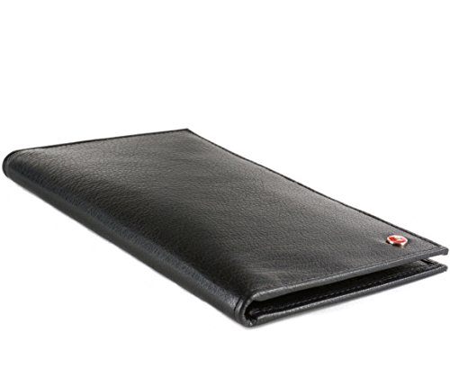 Alpine Swiss Mens Leather RFID Blocking Deluxe Credit Card Case Wallet Black
