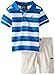 Nautica Boys' 2 Piece Pique Multi Stripe Polo with Cargo Short