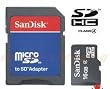 SanDisk 16GB Micro SDHC Memory Card with SD Adapter
