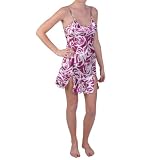 Journee Collection Womens Abstract Floral Print Satin Chemise Nightie