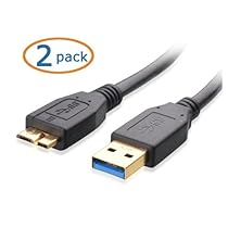 Cable Matters 2 Pack, SuperSpeed USB 3.0 Type A to Micro-B Cable in Black 3 Feet
