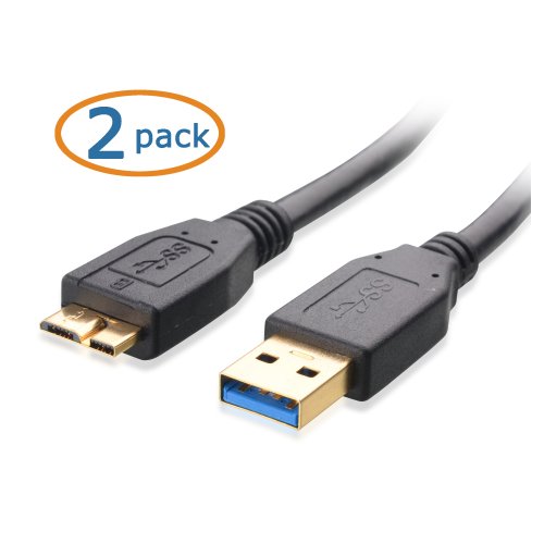 Cable Matters 2 Pack, SuperSpeed USB 3.0 Type A to Micro-B Cable in Black 3 Feet On Sale