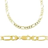 14k New Solid Yellow Gold Figaro Chain Necklace 7mm 22"