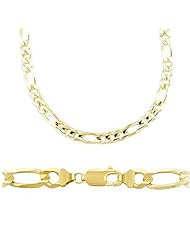 14k New Solid Yellow Gold Figaro Chain Necklace 7mm 26"