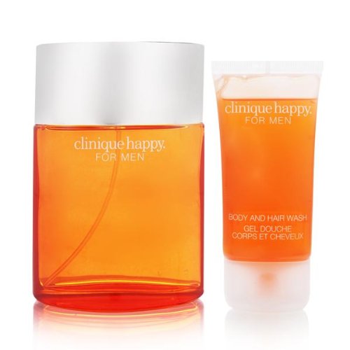 Happy by Clinique for Men 2 Piece Set Includes 3.4 oz Cologne Spray