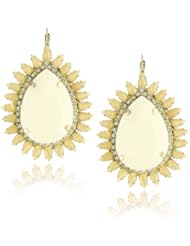 Rodrigo Otazu "DNA" Large Tear-drop Ivory Floral Drop Hook Earrings