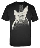 FEA Men's Nirvana Guitar Image Discharge Mens Lightweight Tee,Black,Small