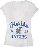 IMAGE OF Florida Gators Women's White Burnout V-Neck T-Shirt