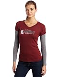MLB Women's St. Louis Cardinals Long Sleeve Double Layered V Neck Tee (Red, Medium)