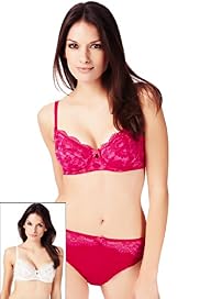 2 Pack Per Una Floral Lace Non-Padded B-DD Bras with Supima® Cotton