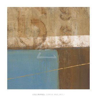 Earth and Sky I, Landscape Art Poster Print by Leo Burns, 27x28
