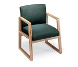 Lesro Sled Base Guest Chair with HeavyDuty Fabric and Arms
