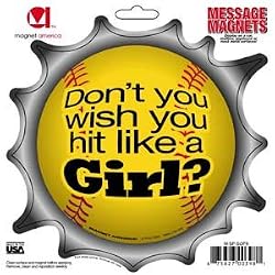 Hit Like A Girl Softball Magnet