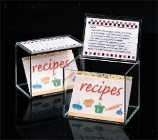 Clear Acrylic 4 x 6 Recipe Card Boxes