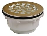Plumbest D41-002 Shower Stall Drain Replacement Strainer with Screws, Polished Brass