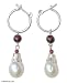 Pearl and garnet earrings, 'Beloved' 0.4 W 1.6 L