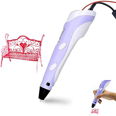 BUKE 3D Printing Pen Drawing Pen With ABS Filament Material (Purple)